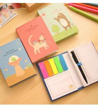 12 Style Creative Hardcover Memo Pad Notepad Sticky Notes Kawaii Stationery Diary