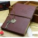 5.37.4inch Classic Retro Style PU Cover String Key Bound Blank Notebook Notepad Travel Journal (Large Dark Coffee)