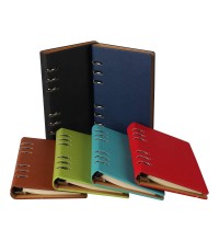 A5 Classic Refillable Notebook Loose Pocket Leather 6 Holes Rings Binder Journal Hard Cover Diary Business Notebook