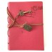 Diary String Key Retro Vintage Classic Leather Bound Notebook (Red)