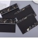 Feather & Music Pattern Gold Foil Embossing Lined Stationery Paper and Envelopes Set including Envelope (White/Black)