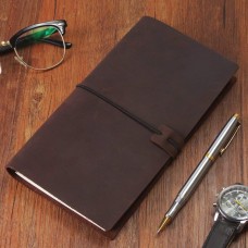 Handmade Travelers Notebook - Refillable Leather Travel Journal Writing Diary 3 Inserts 80  Pages Standard 8 x 4.9 in