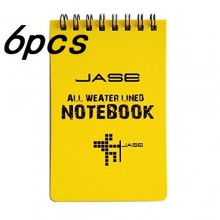 Set of 6 Yellow Waterproof/All Weather/Shower/Aqua Notes/Notepad/Notebook