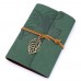 Vintage Dark Green PU Leather Cover Loose Leaf Blank Notebook Journal Diary Gift