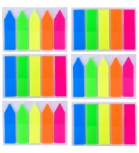 XRHYY 750 Pcs Self-Adhesive Page Marks Neon Colored Index Tabs Self-Stick Note Pads Neon Flag Sticky Note Translucent Adhesive