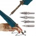 1Set Crystal Glass Pen Set Delicate Retro Feather Pen Kit Replaceable Pen Dip Kit Art Supplies For Home Office Studio Writing