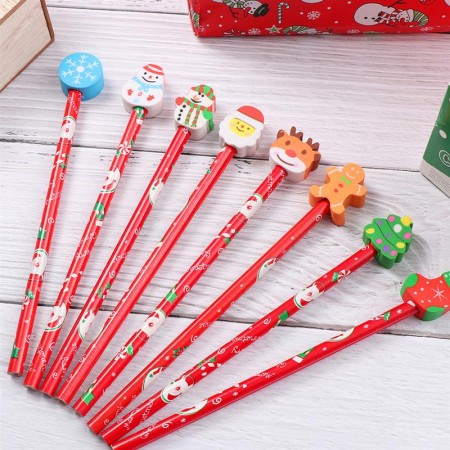 20Pcs Christmas Pencils Practical Lightweight High Quality Cartoon Pencils Students Stationeries Christmas Supplies for Teenager