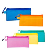 8 Pack A6 Zipper Mesh Pouch Pencil Pouch Pen Bag Multipurpose Travel Bags For Office Supplies Cosmetics Travel - Random Color