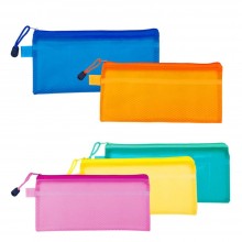 8 Pack A6 Zipper Mesh Pouch Pencil Pouch Pen Bag Multipurpose Travel Bags For Office Supplies Cosmetics Travel - Random Color