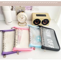 A6 Binder 6 Ring Cover PVC Notebook Shell with Zipper, Sparkling Budget Binder For Cash Budget System, Journaling, Planner