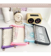 A6 Binder 6 Ring Cover PVC Notebook Shell with Zipper, Sparkling Budget Binder For Cash Budget System, Journaling, Planner