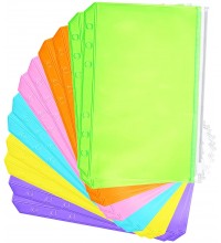 Binder PVC Pocket Notebook Loose Leaf Bags Colorful Holes Zipper Folders Waterproof Pouch Document Filing Bags