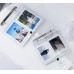 Pockets Portable Photo Album,Shiny Clear 2-Ring Binder Cover Refillable Notebook for Mini Instax,Name Card,Postcards or Picture