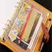 Set of 6Pcs Clear Plastic A5 A6 A7 Size Zipper Pockets Pouches For 6-Ring Notebook Binder Stamp Coupons Pens Erasers Ticket Bill