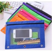 XRHYY 1 Piece Multi Colors 3 Ring Binder Zippered Pencil Pouch With Clear Window
