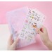 XRHYY 2 Pack Clear Plastic Zipper Pockets Envelopes A5 6-Ring Binder Notebook Built-in Glitter Flakes Decoration Stamp Holder