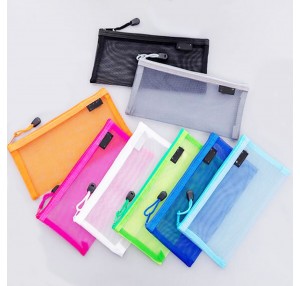 XRHYY 23.5 x 11.5 CM Waterproof Plastic Double Layer Zipper File Bags Invoice Pouches Bill Bag Pencil Pouch Pen Bag ( 8 Color)