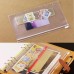 XRHYY 4-Packs Clear PVC Plastic Zipper Pockets A6 6-Ring Notebook Binder For Holds Stamps Coupons Pens Erasers Tickets Bills