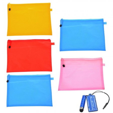 XRHYY 5pcs Random Color A4 Paper Waterproof Office Document Storage Organizer Packing Zipper Bags